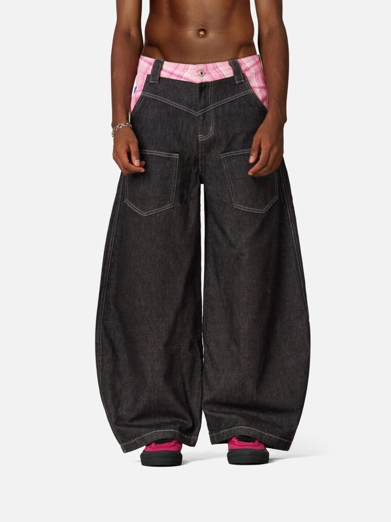 Aelfric Eden Plaid Super Baaggy Barrel Jeans