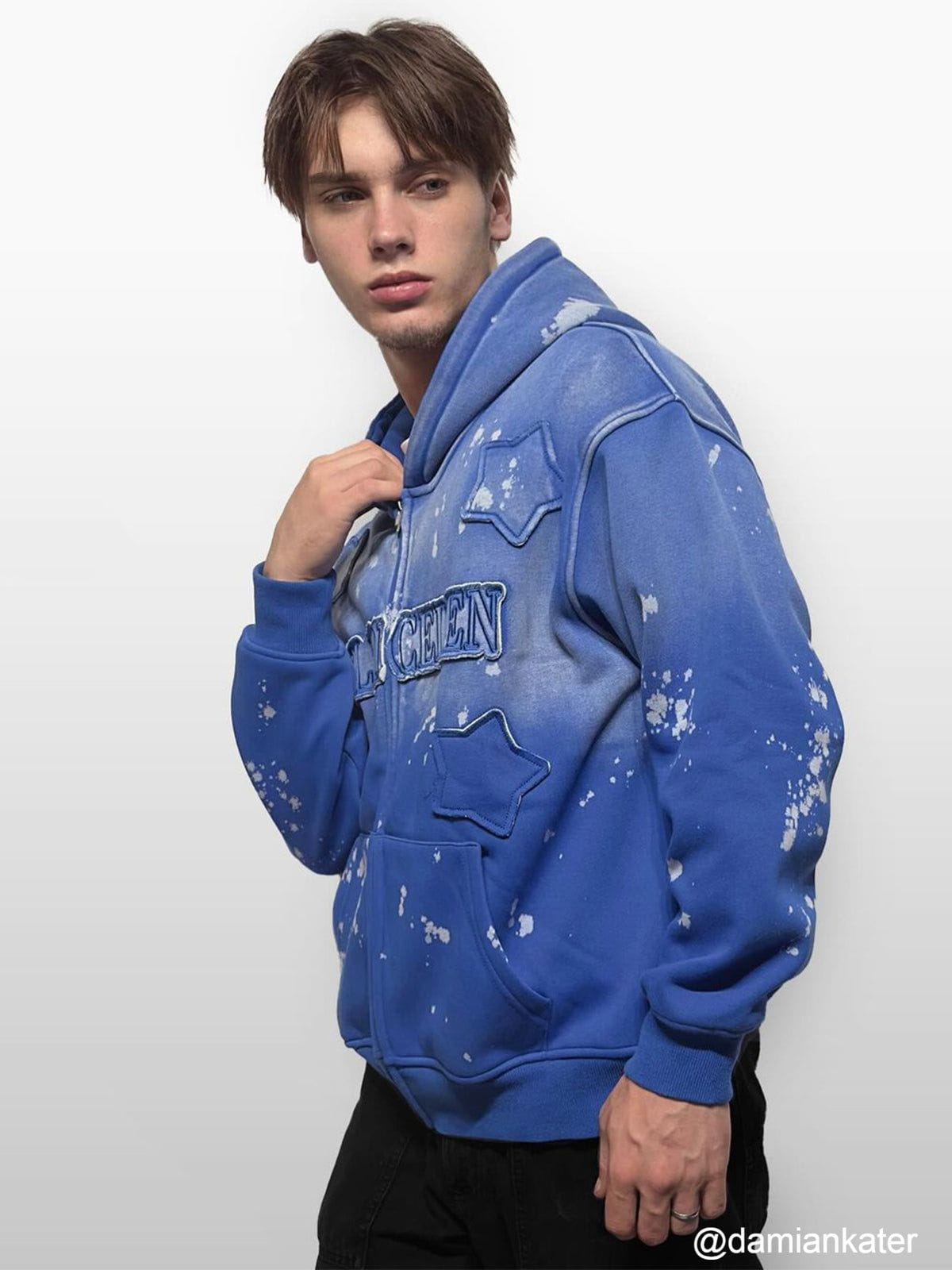 Aelfric Eden Star Patch Gradient ZIP UP Hoodie - Image 9