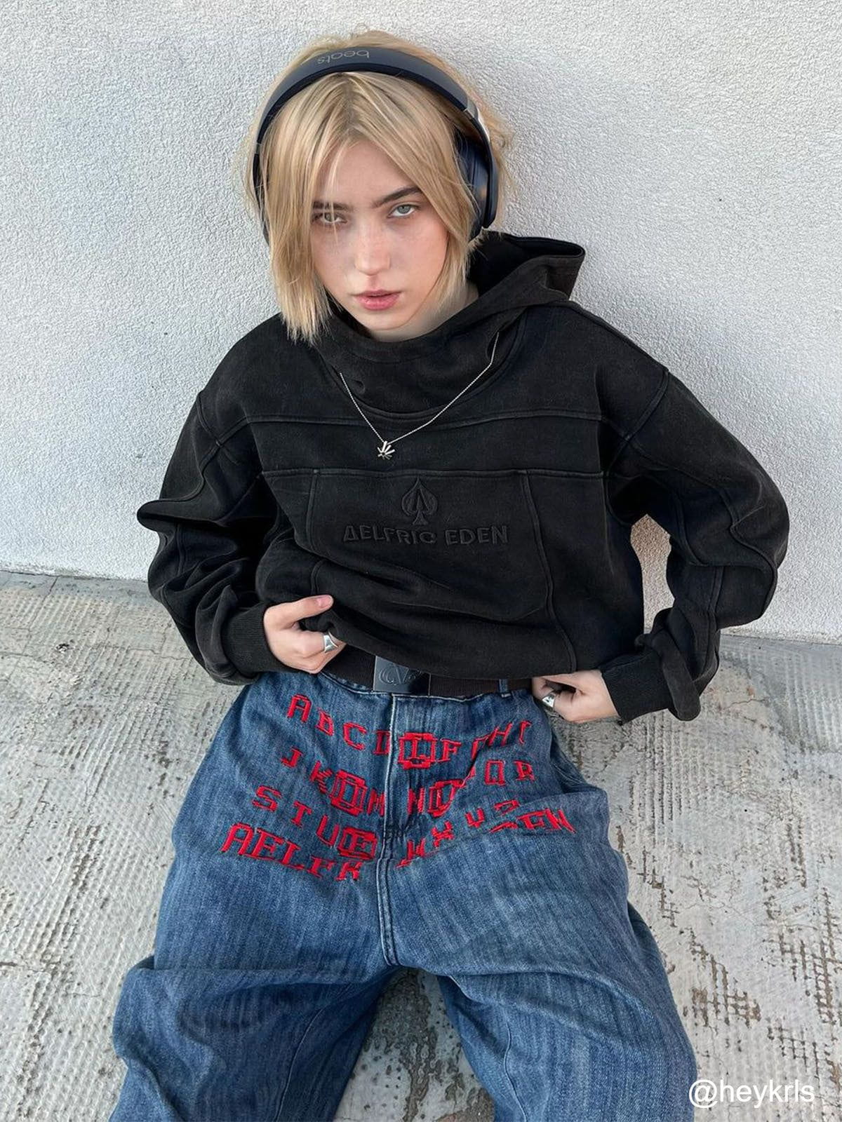 Aelfric Eden Ace of Spades Washed Pullover Hoodie - Image 2