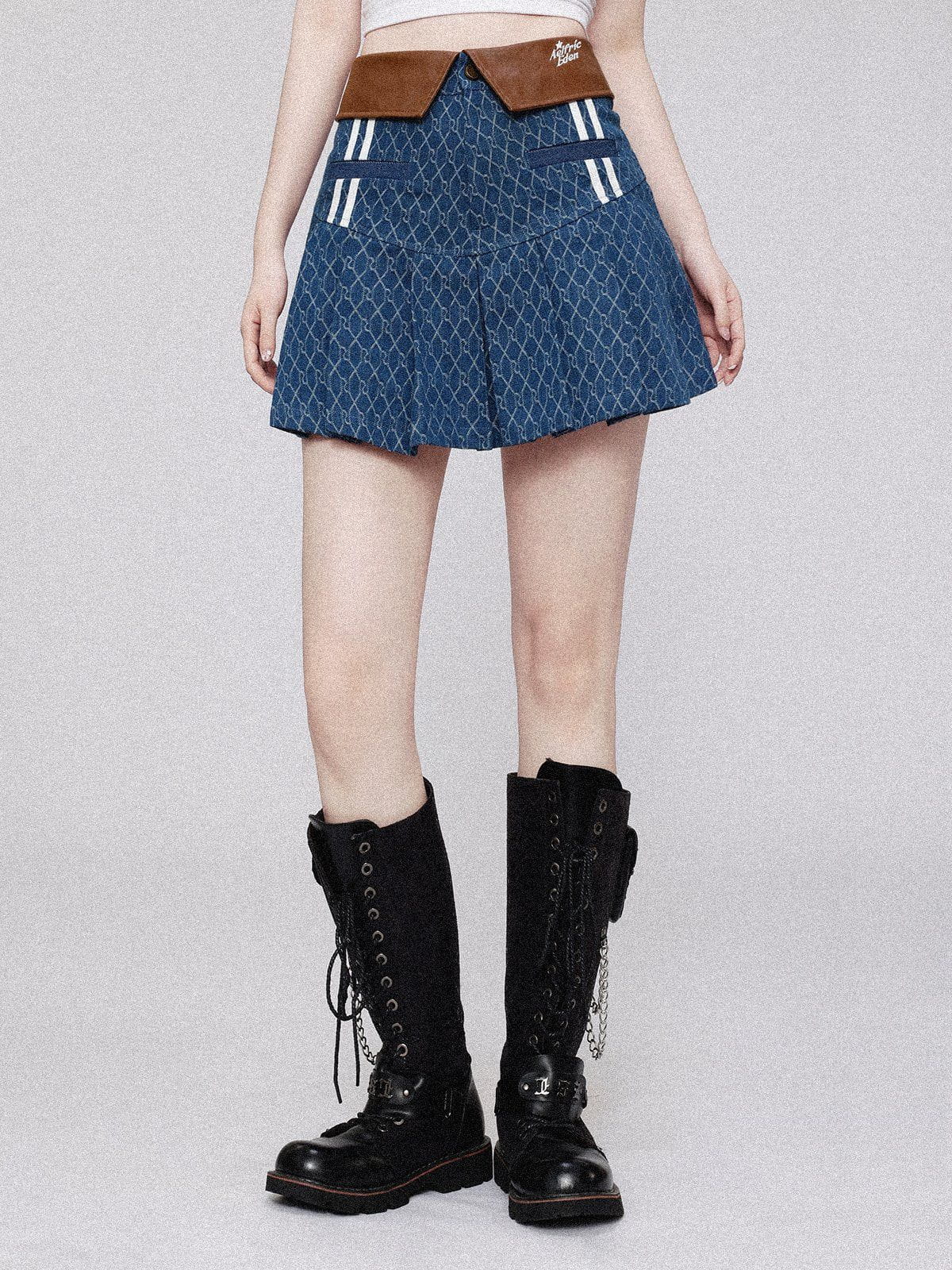 Aelfric Eden Vintage Denim Jacquard Skirt - Image 6