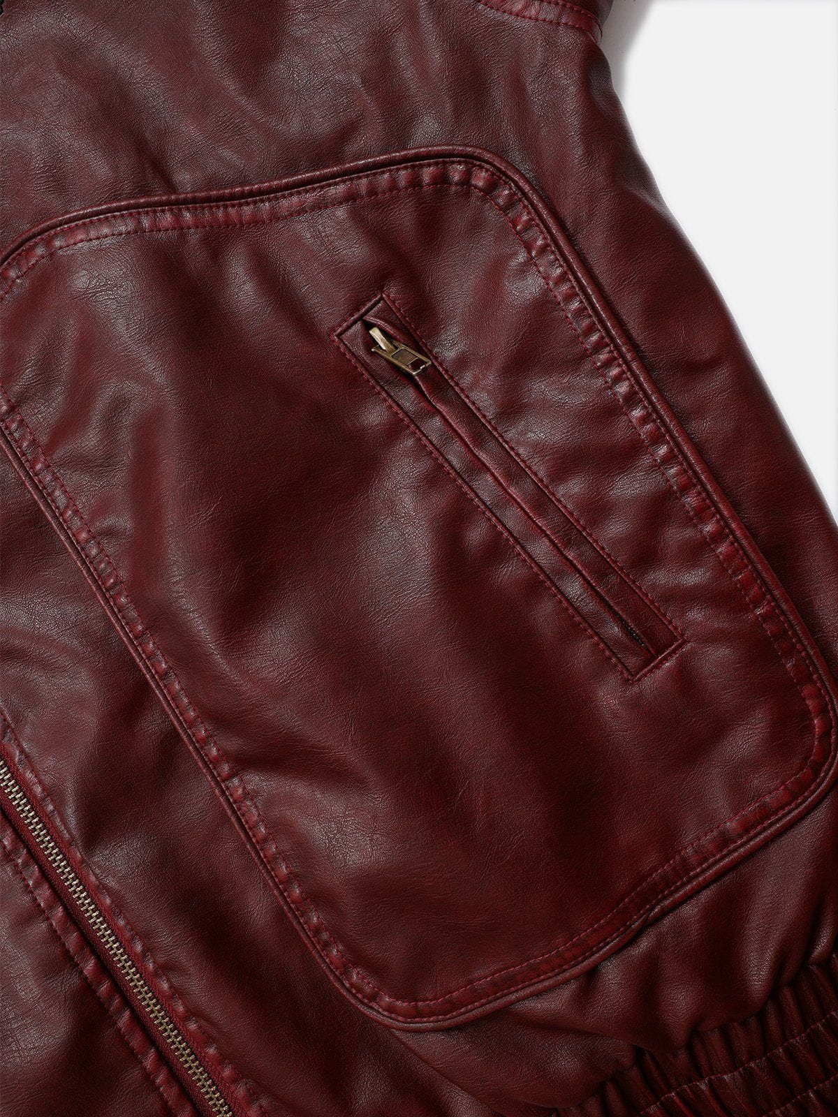 Aelfric Eden Detachable Collar Faux Leather Coat - Image 11