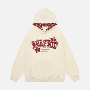 Aelfric Eden Plaid Star Graphic Pullover Hoodie