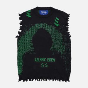 Aelfric Eden Cyberpunk Dot Matrix Sweater Vest