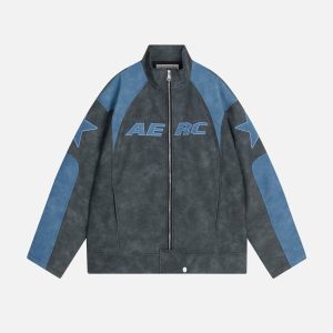 Aelfric Eden Star Graphic Cropped Racing Jacket