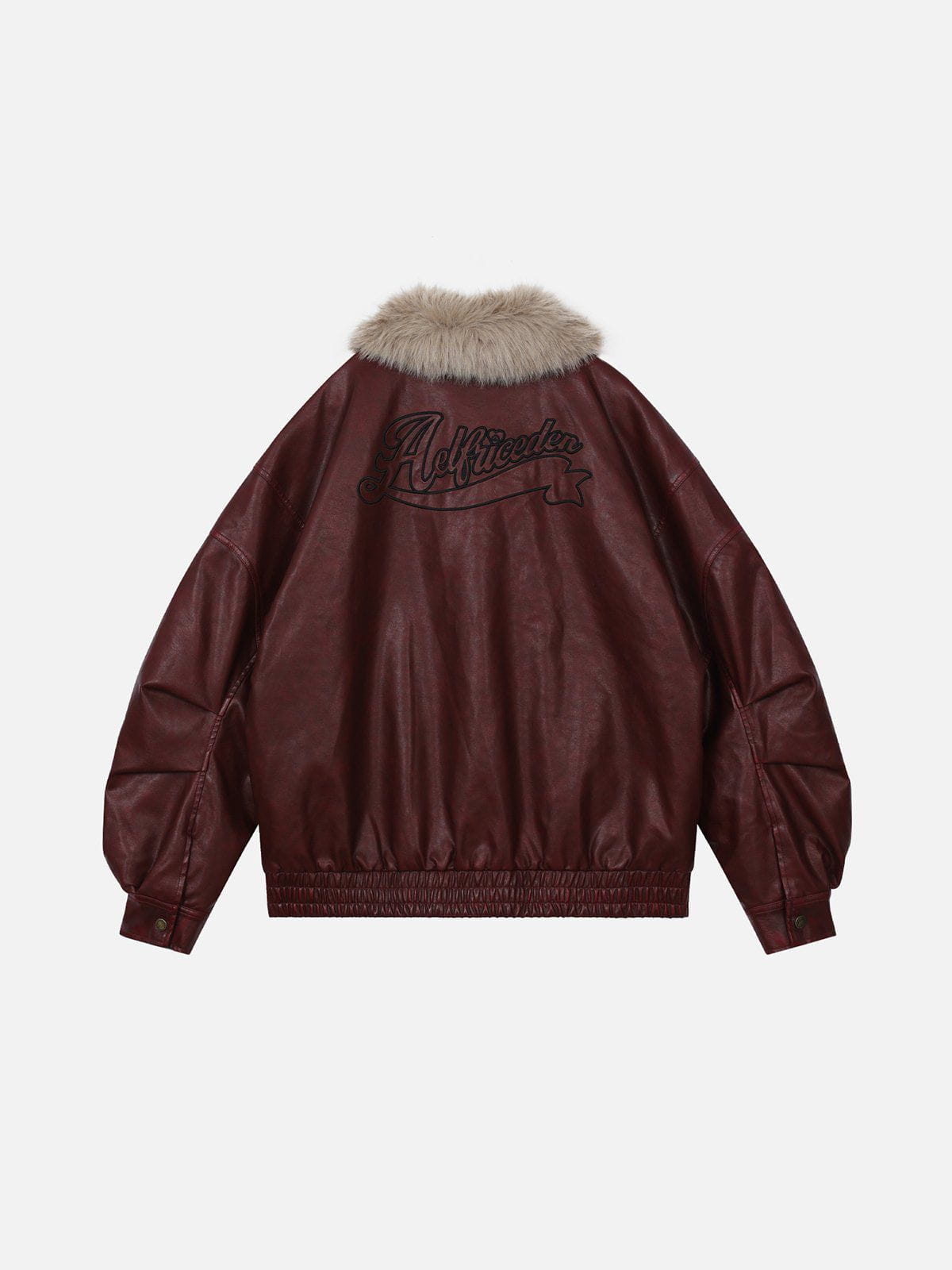 Aelfric Eden Detachable Collar Faux Leather Coat - Image 5