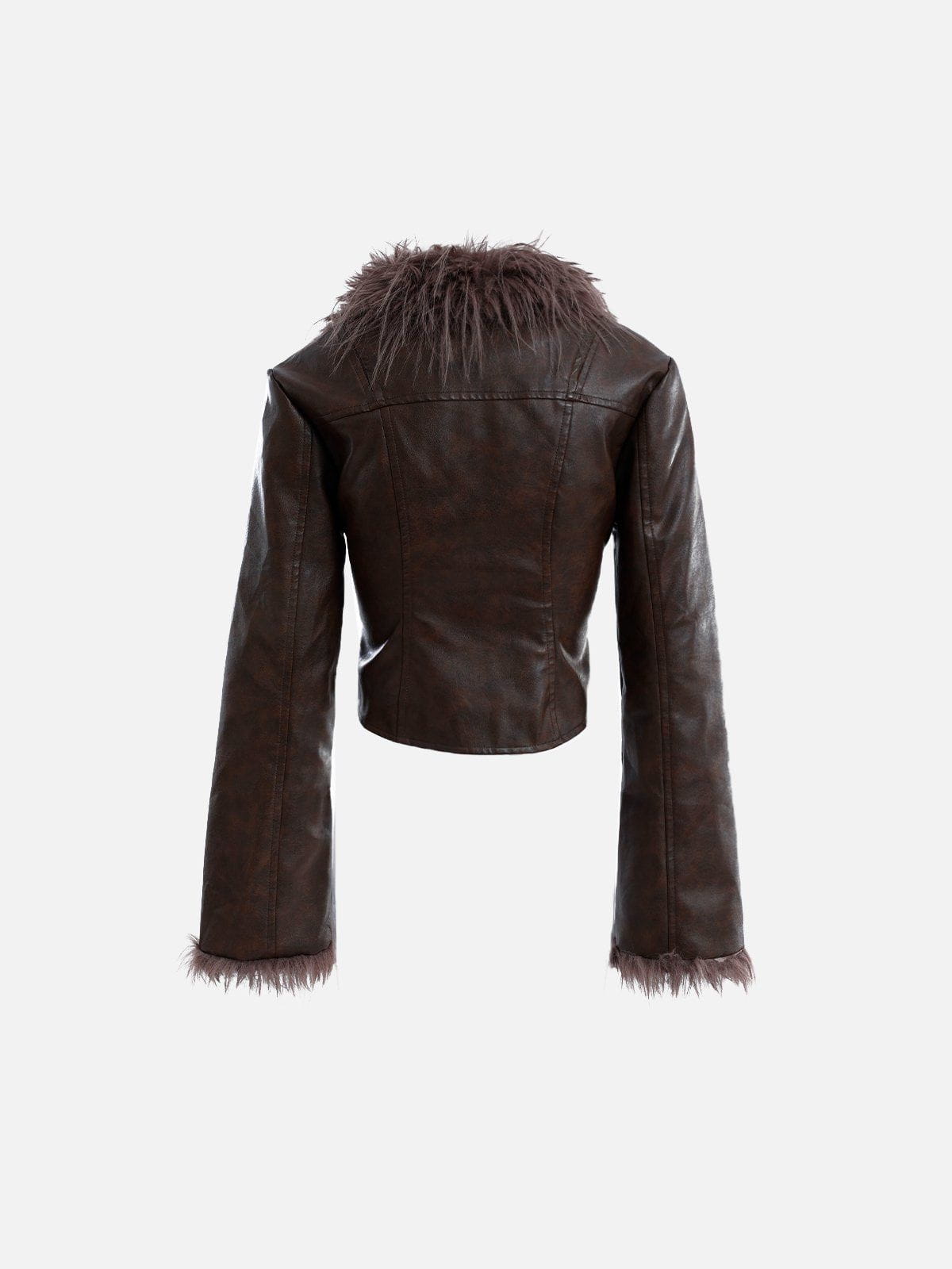 Aelfric Eden Fur Collar Faux Leather Jacket - Image 4