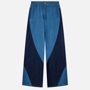 Aelfric Eden Color Block Patchwork Baaggy Jeans