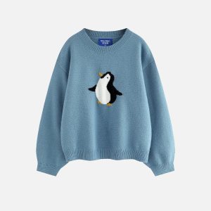 Aelfric Eden Penguin Graphic Cropped Sweater
